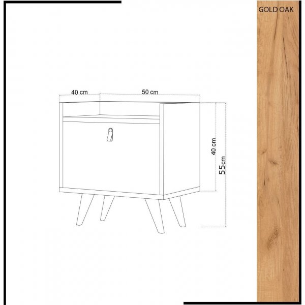 Doro sngbord - Ek/vit