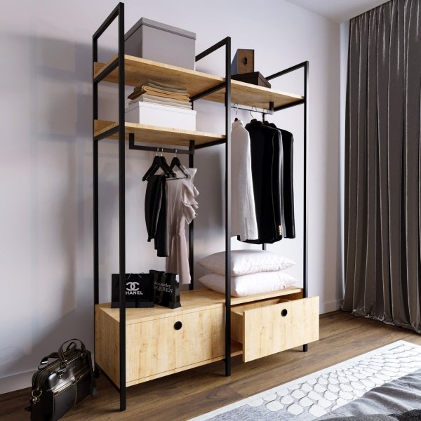 Meuble d'entrée Limbo 638 - Chêne/noir Meuble d'entrée Limbo 638 - Chêne/noir