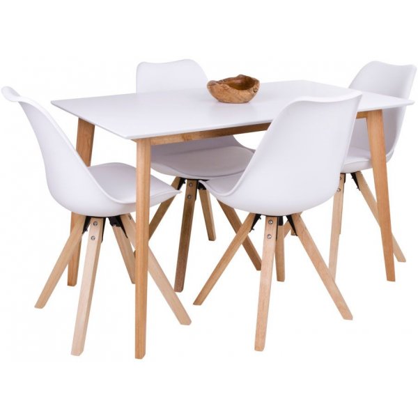 Vojens Matbord - Vit/natur - 120x70x75