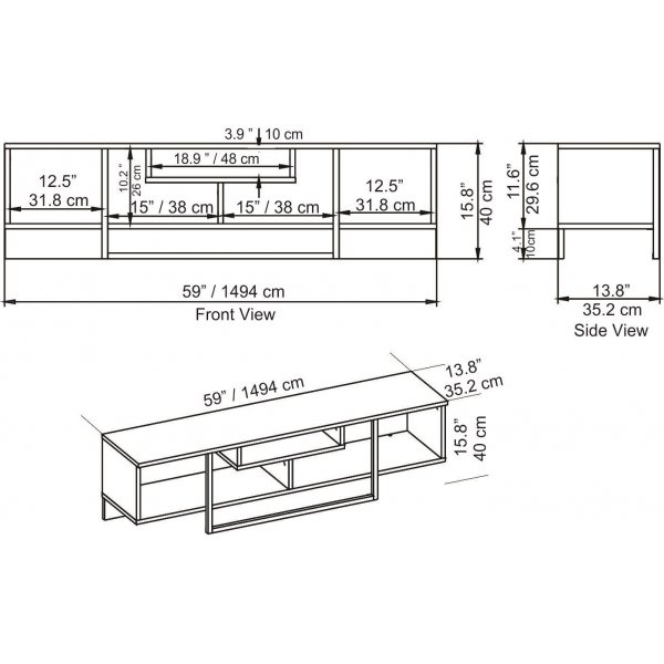 Asal TV-bänk 150 cm - Vit/guld Asal TV-bänk 150 cm - Vit/guld