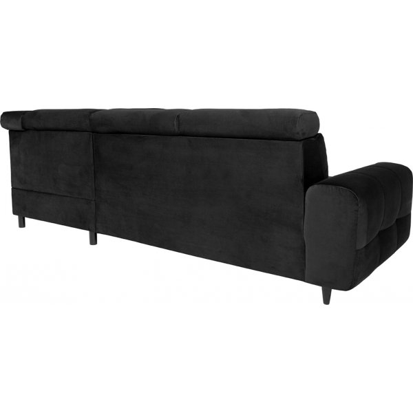Canapé-lit d\\\'angle Matras avec bout ouvert à droite - Noir Canapé-lit d\\\'angle Matras avec bout ouvert à droite - Noir