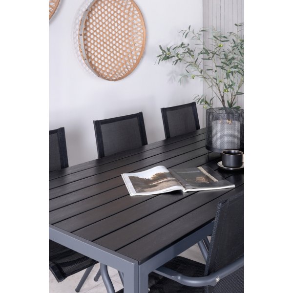 Break utematgrupp med 6 st Alina stolar - Svart Break utematgrupp med 6 st Alina stolar - Svart