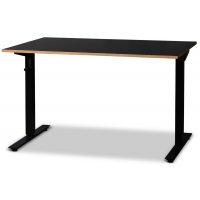 Wedge skrivbord höj och sänkbart (Manuellet) 120x80 cm -  Svart HPL (Högtryckslaminat)