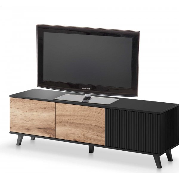 Banc média Fate 150 cm - Chêne Wotan/noir Banc média Fate 150 cm - Chêne Wotan/noir