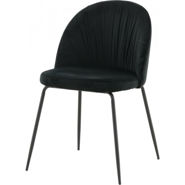 Chaise de salle à manger Rynkeby - Velours noir Chaise de salle à manger Rynkeby - Velours noir