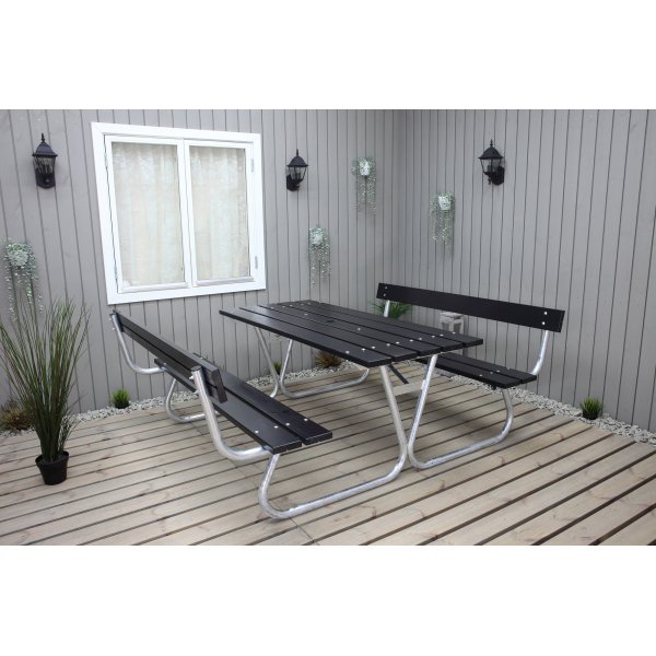 Stabiele bankenset met rugleuning - Zwart