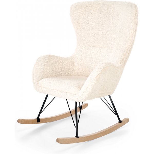 Chaise à bascule Doro - Blanc crème/noir + Nettoyage textile pour meubles Chaise à bascule Doro - Blanc crème/noir + Nettoyage textile pour meubles