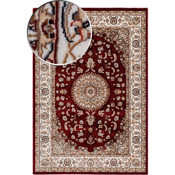 Tapis Dubai Mdaillon Wilton Rouge