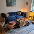Kundbild Royal Chesterfield 3-sits soffa i sammet mörkblå: Fantastiskt fin och skön...