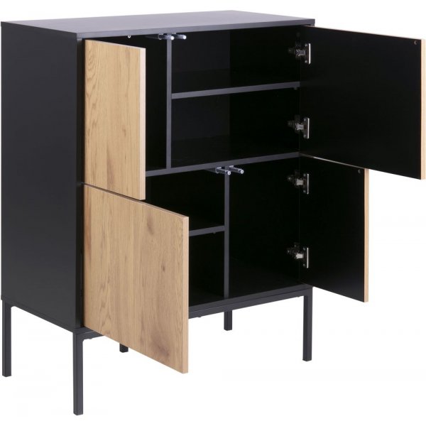 Seaford skänk 80 cm - Svart/ek Seaford skänk 80 cm - Svart/ek