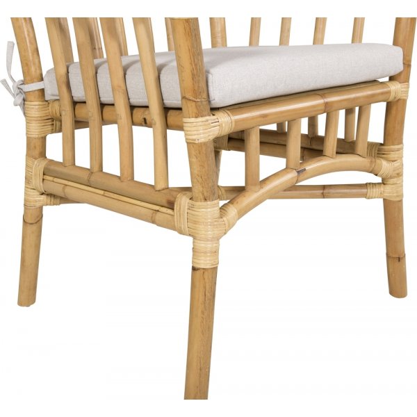 Fauteuil en cannage - Gris Clair/Naturel Fauteuil en cannage - Gris Clair/Naturel