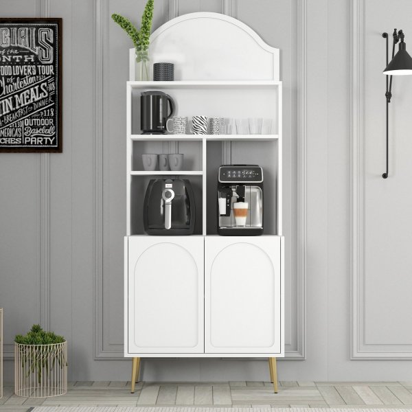 Lyon köksskåp 80 cm - Vit/guld Lyon köksskåp 80 cm - Vit/guld