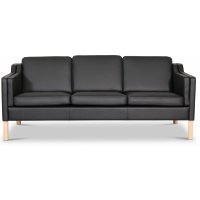 Salvatore 3-sits lädersoffa - Svart (läder) Salvatore 3-sits lädersoffa - Svart (läder)