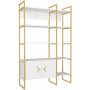 Santana boekenkast - Wit/goud