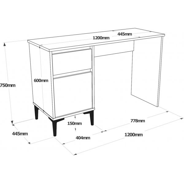 Aristo skrivbord 120x44,5 cm - Felt/antracit Aristo skrivbord 120x44,5 cm - Felt/antracit
