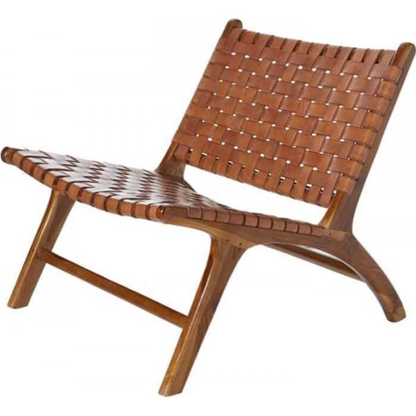 Fåtölj Porto - Konjak / Teak Fåtölj Porto - Konjak / Teak