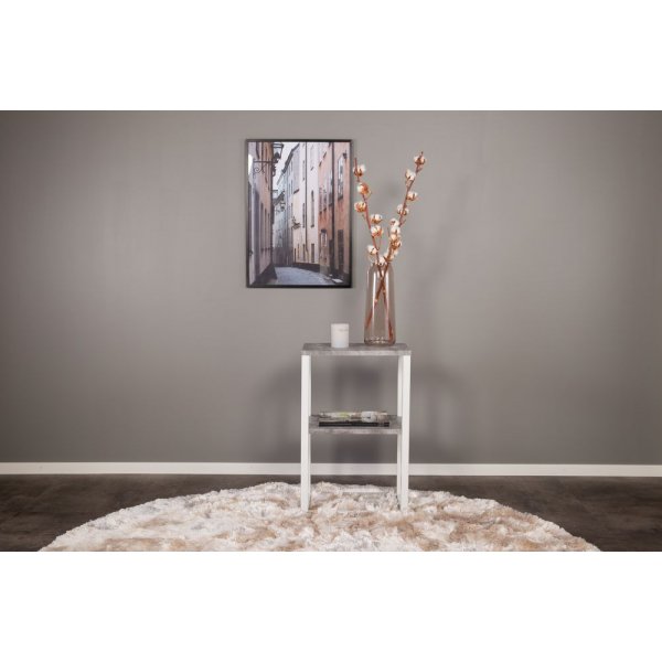 Charlotte sängbord - Vit/betongimitation Charlotte sängbord - Vit/betongimitation