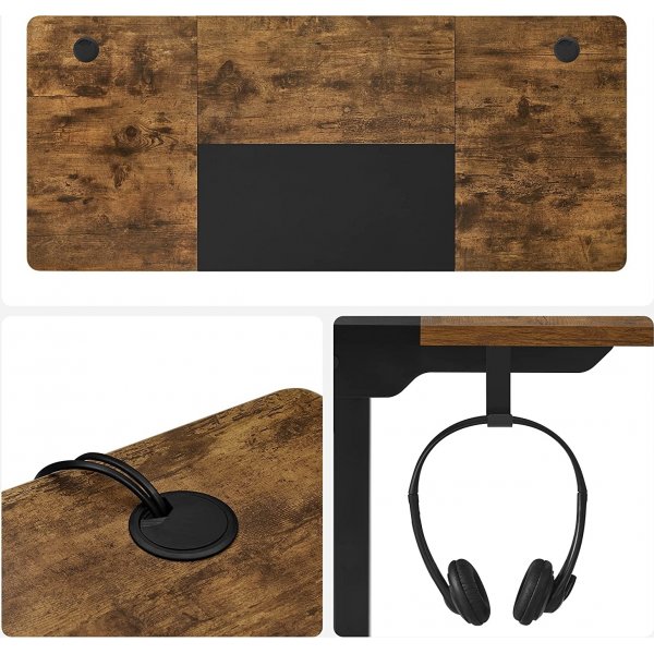 Charlene höj och sänkbart skrivbord 140 x 60 cm - Brun/svart Charlene höj och sänkbart skrivbord 140 x 60 cm - Brun/svart