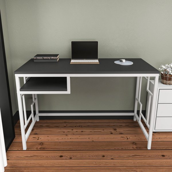 Bureau Kennesaw 120 x 60 cm - Blanc/anthracite Bureau Kennesaw 120 x 60 cm - Blanc/anthracite