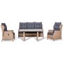 Brisbane utembelgrupp 3+1+1 recliner med bord - Natur (konstrotting)