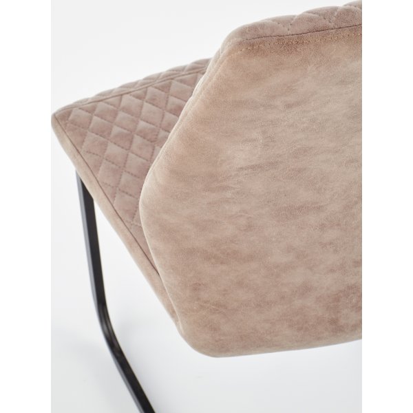 Chaise de salle à manger Floretta - PU beige foncé / noir Chaise de salle à manger Floretta - PU beige foncé / noir