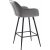 Tabouret de bar Carina en velours gris hauteur d'assise 67 cm