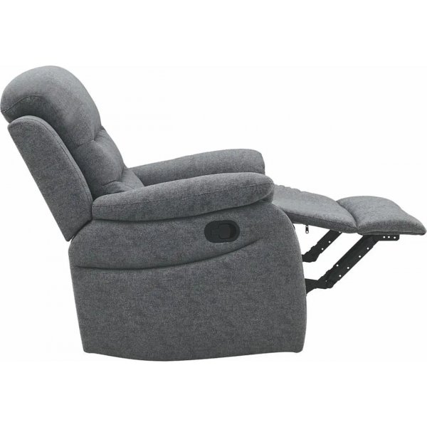 Reclinerfåtölj i grått tyg Reclinerfåtölj i grått tyg