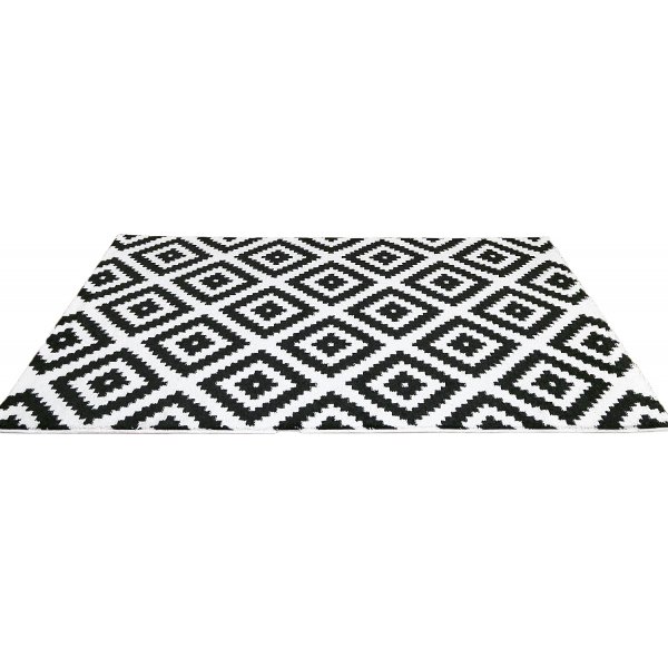 Intersect matta 120 x 170 cm - Svart/vit