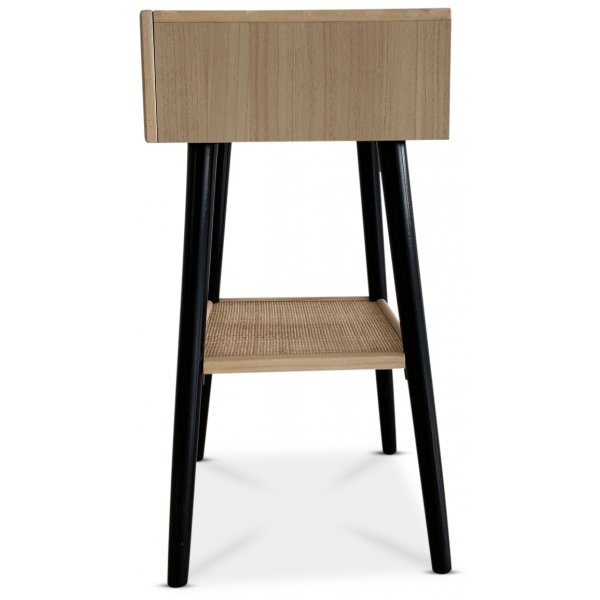 React nachtkastje - Rotan / Zwart + Meubelpoten React nachtkastje - Rotan / Zwart + Meubelpoten