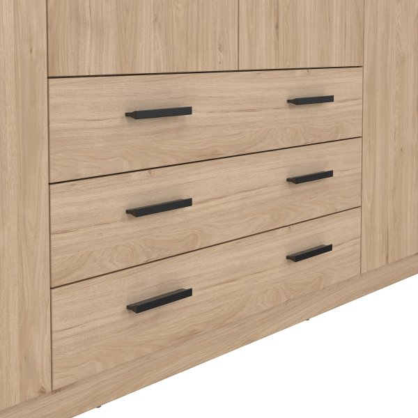 Sprint garderob med 4 dörrar och 3 lådor - Hickory Sprint garderob med 4 dörrar och 3 lådor - Hickory