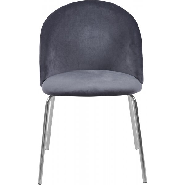 Matgrupp Sumner Ø80 cm ek/vit med 2 st Plaza stolar i grå sammet Matgrupp Sumner Ø80 cm ek/vit med 2 st Plaza stolar i grå sammet