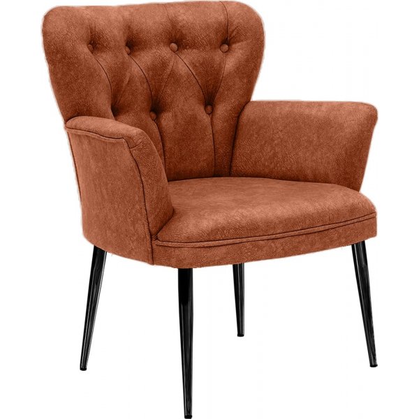 Fauteuil Paris - Rouge brique/mtal noir