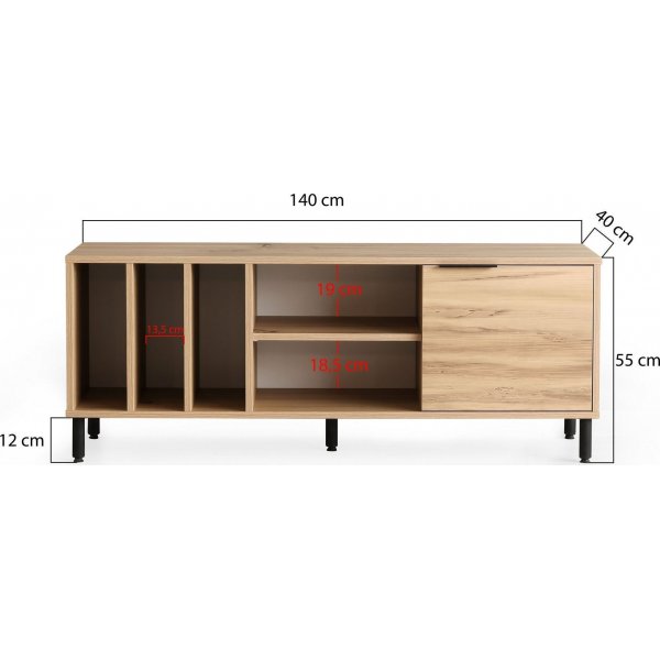 Banc multimédia Bodega - Chêne Banc multimédia Bodega - Chêne