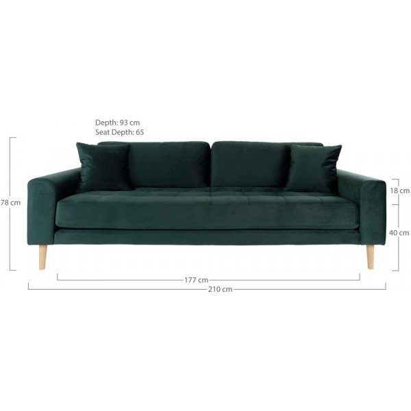Lido 3-sits soffa - Mörkgrön Lido 3-sits soffa - Mörkgrön