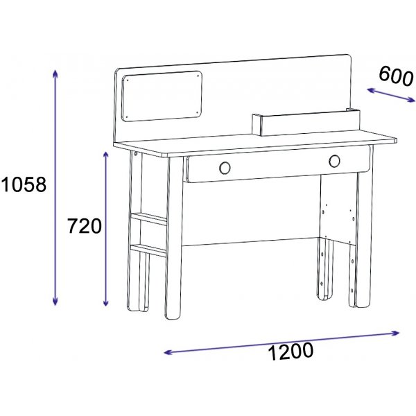 Valerin skrivbord 120 x 60 cm - Furu/antracit Valerin skrivbord 120 x 60 cm - Furu/antracit