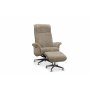 Reclinerftlj med fotpall i kta frskinn beige/whitewash - Ulla + Flckborttagare fr mbler