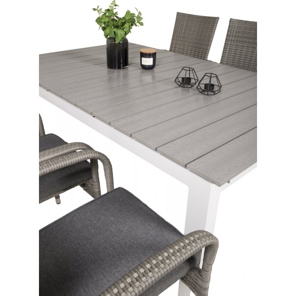 Levels utematgrupp med 6 st Anna stolar - Grå/Vit Levels utematgrupp med 6 st Anna stolar - Grå/Vit