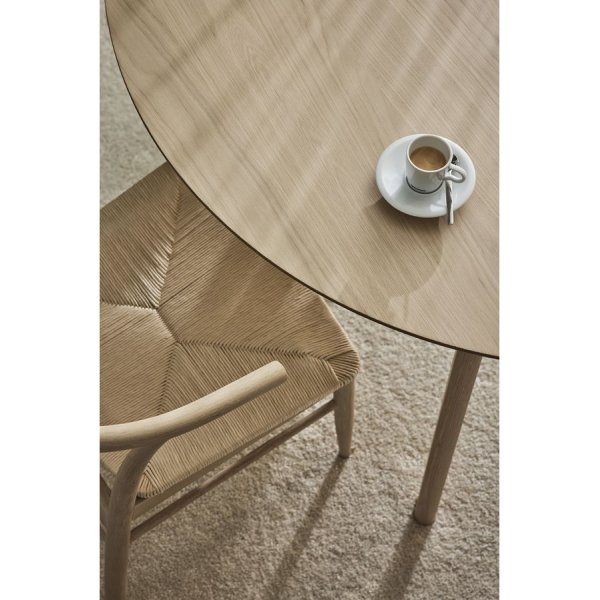 Table  manger Sagene 130-230 x 130 cm - Placage chne pigment blanc