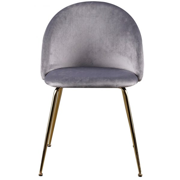 Déco groupe de repas table ronde 110 cm + 4 chaises Art velours gris / Laiton Déco groupe de repas table ronde 110 cm + 4 chaises Art velours gris / Laiton