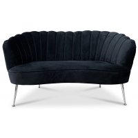 Snäckan 2-sits soffa - Svart sammet / Krom Snäckan 2-sits soffa - Svart sammet / Krom