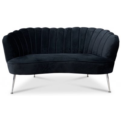 Snckan 2-sits soffa - Svart sammet / Krom