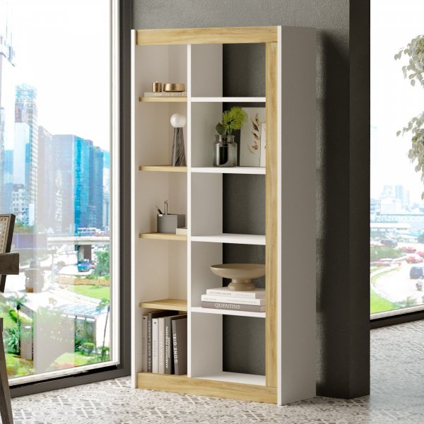 Luvio bokhylla 23 - Ek/vit