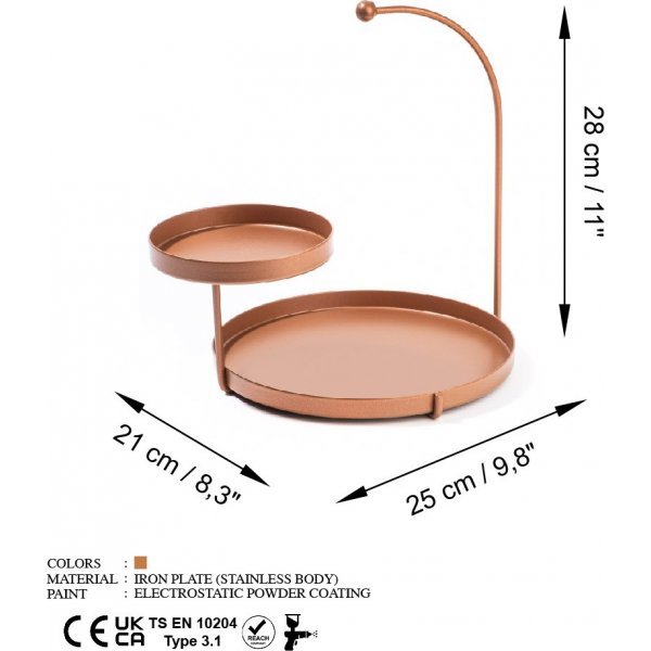 Assiette décorative Knidos - Cuivre Assiette décorative Knidos - Cuivre