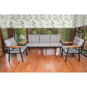 Damla trädgårdsmöblemang 3 - Svart/grå + Fläckborttagare för möbler