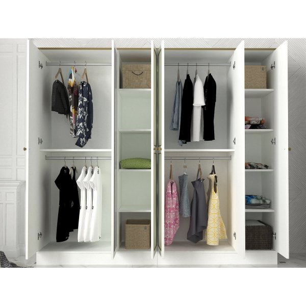 Ravenna garderob - Vit/guld