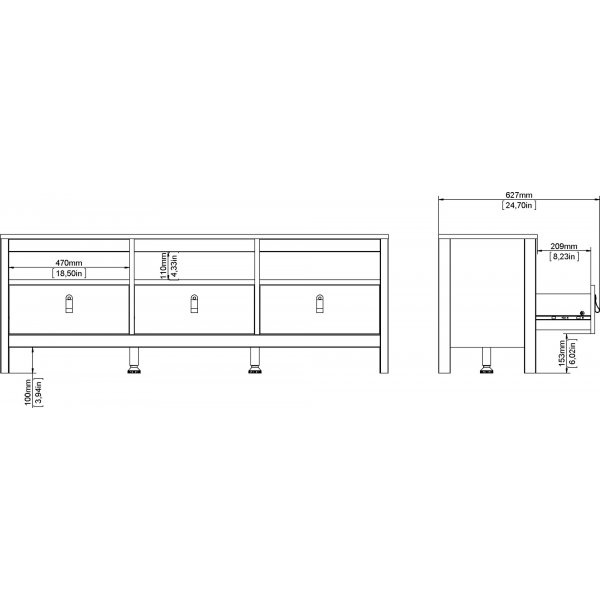 Banc multimdia Madrid - Noir