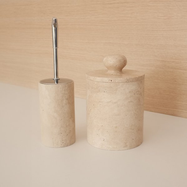 Badrumsset i beige Travertinmarmor med 7 delar Badrumsset i beige Travertinmarmor med 7 delar