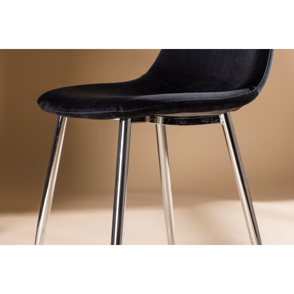 Chaise Bridge - Velours noir/chrome Chaise Bridge - Velours noir/chrome