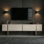 TV-b�nk Orost 180 cm - Travertin/guld