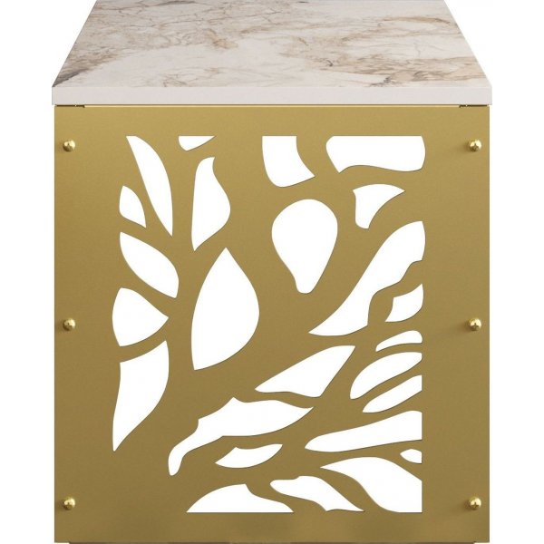 Tonga sidobord 44,5 x 44,5 cm - Guld/vit Tonga sidobord 44,5 x 44,5 cm - Guld/vit